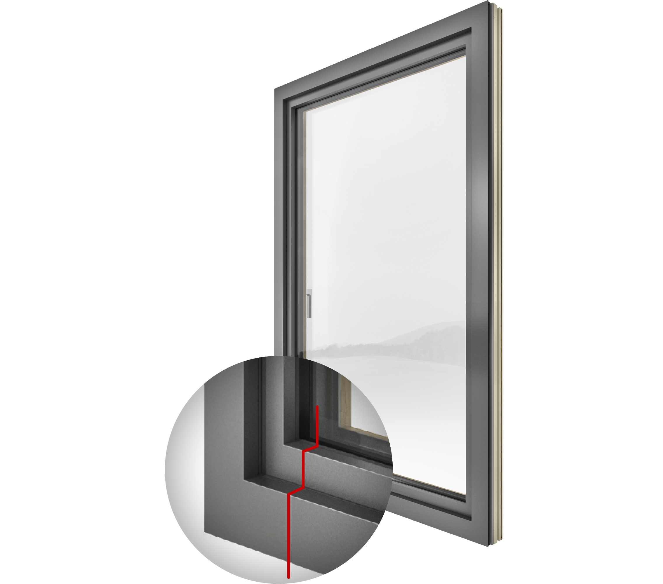 Okno drewniano-aluminiowe Internorm HF 410 w linii home pure